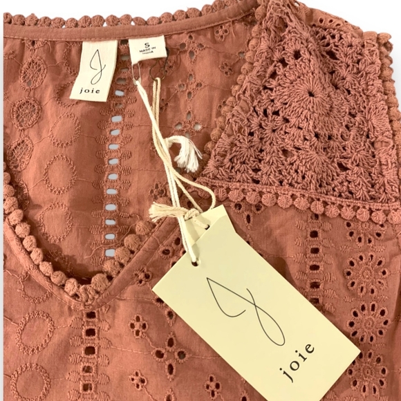 NWT Joie Broderie anglais crochet desert rose eyelet boho cotton tank top size S - Picture 4 of 11